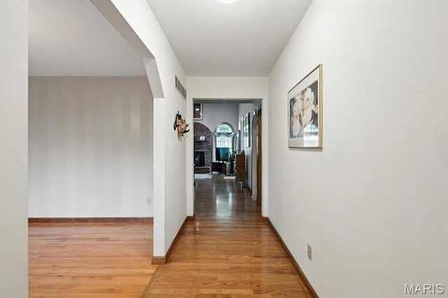 18232 Prickly Pear Ct, Pacific, MO 63069 - hallway with light wood finished floors