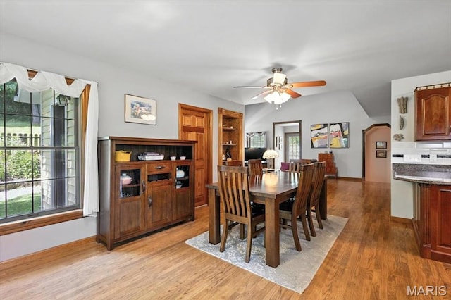18232 Prickly Pear Ct, Pacific, MO 63069 - dining space with a ceiling fan and light wood finished floors