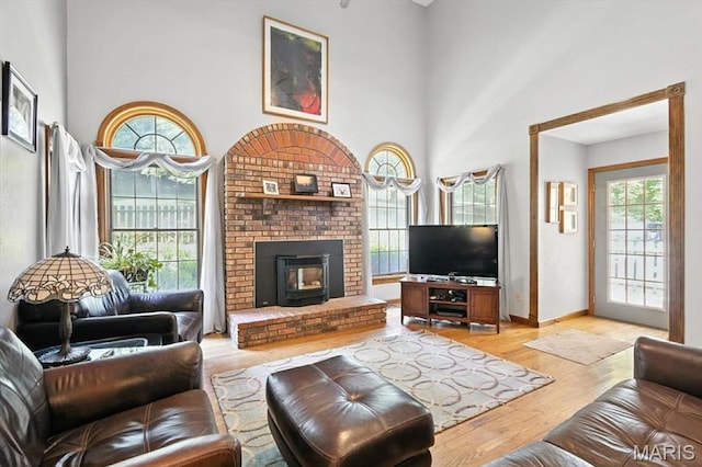 18232 Prickly Pear Ct, Pacific, MO 63069 - living area with light wood-style floors and a towering ceiling