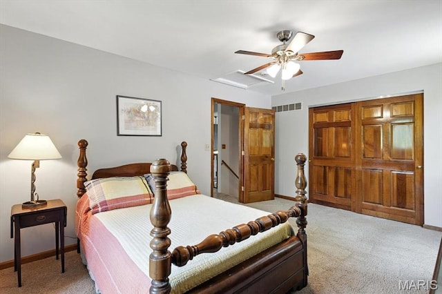 18232 Prickly Pear Ct, Pacific, MO 63069 - bedroom featuring light carpet and a ceiling fan