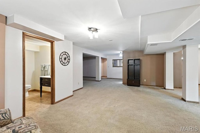 18232 Prickly Pear Ct, Pacific, MO 63069 - unfurnished living room with light carpet