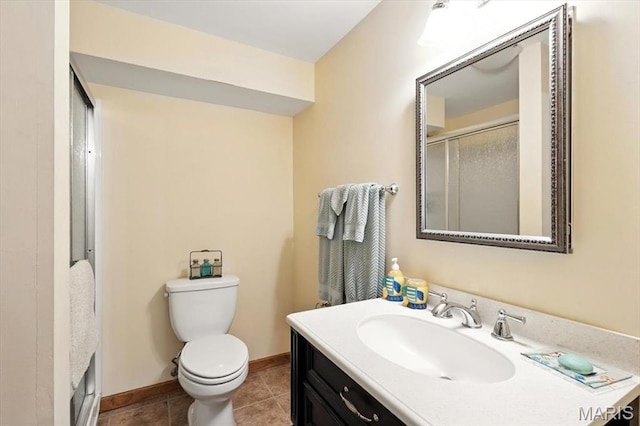 18232 Prickly Pear Ct, Pacific, MO 63069 - full bathroom with vanity, a shower with shower door, and tile patterned floors