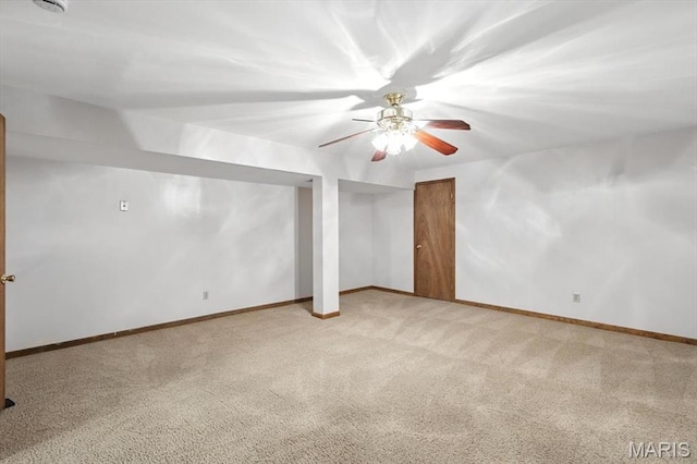 18232 Prickly Pear Ct, Pacific, MO 63069 - unfurnished bedroom with light carpet, two closets, and ceiling fan