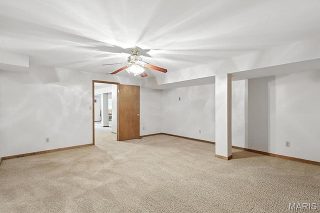 18232 Prickly Pear Ct, Pacific, MO 63069 - basement featuring carpet floors and a ceiling fan