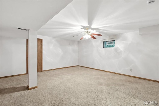 18232 Prickly Pear Ct, Pacific, MO 63069 - empty room with light colored carpet and ceiling fan