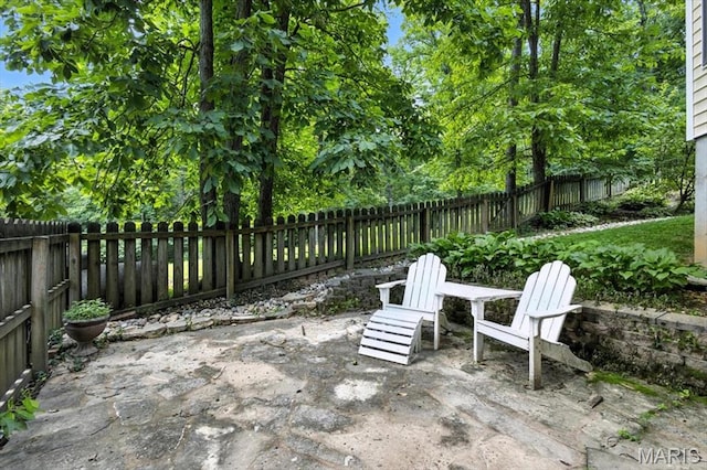 18232 Prickly Pear Ct, Pacific, MO 63069 - fenced backyard featuring a patio area