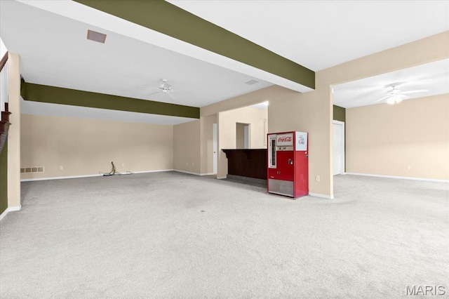 1609 10th Fairway Dr, Belleville, IL 62220 - unfurnished living room featuring a ceiling fan and carpet floors