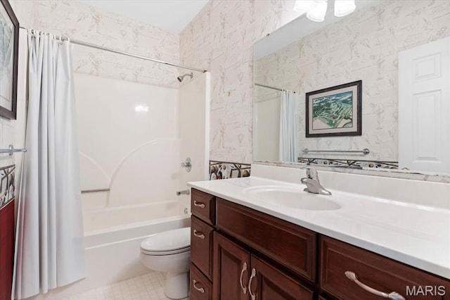 1609 10th Fairway Dr, Belleville, IL 62220 - bathroom with vanity and shower / bath combination with curtain
