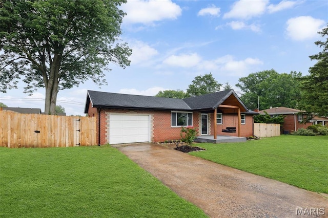 713 Fairway St, Bethalto, IL 62010 - ranch-style home featuring a garage, concrete driveway, brick siding, and roof with shingles