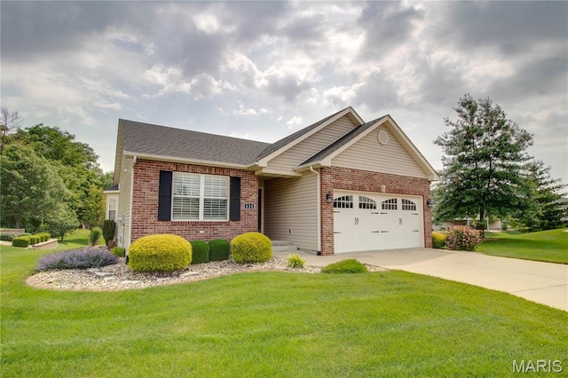 426 Vancroft Pl, Ofallon, IL 62269 - view of front of home with brick siding, a garage, driveway, and a front yard