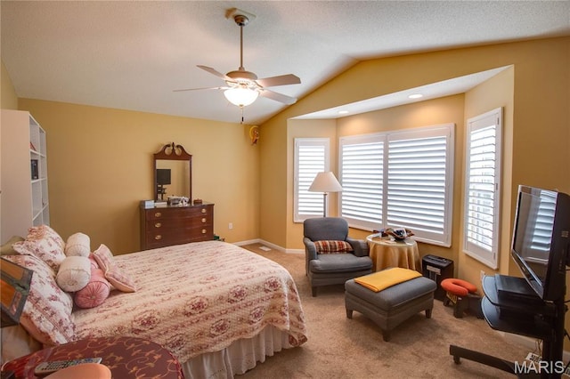 426 Vancroft Pl, Ofallon, IL 62269 - bedroom with lofted ceiling, carpet, and ceiling fan