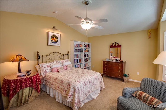 426 Vancroft Pl, Ofallon, IL 62269 - carpeted bedroom featuring vaulted ceiling and a ceiling fan