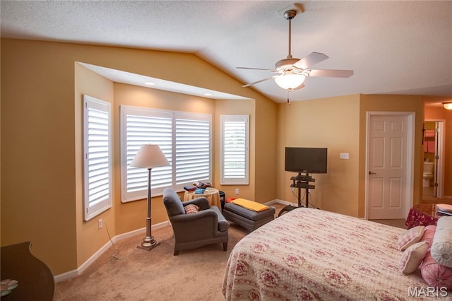426 Vancroft Pl, Ofallon, IL 62269 - bedroom with vaulted ceiling, light colored carpet, and a ceiling fan