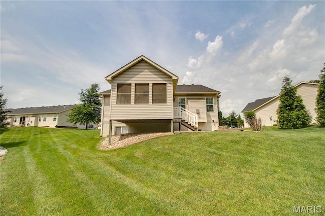 426 Vancroft Pl, Ofallon, IL 62269 - rear view of house with stairs and a yard