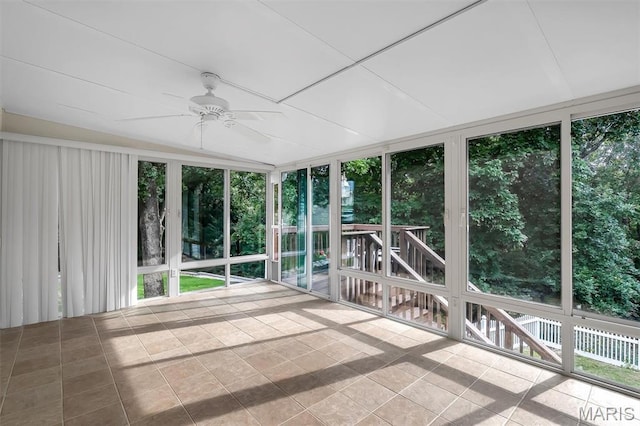 3001 Peach Blossom Ct, High Ridge, MO 63049 - unfurnished sunroom featuring ceiling fan and plenty of natural light