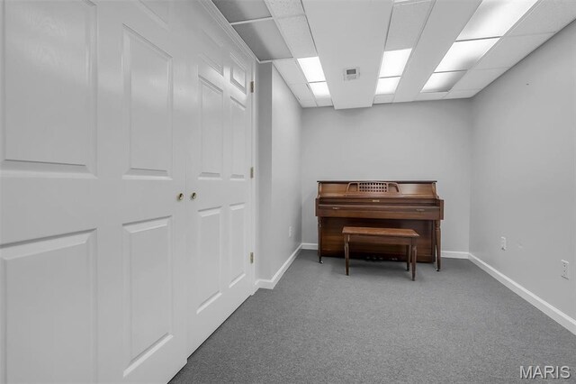 3001 Peach Blossom Ct, High Ridge, MO 63049 - living area with carpet flooring and a drop ceiling