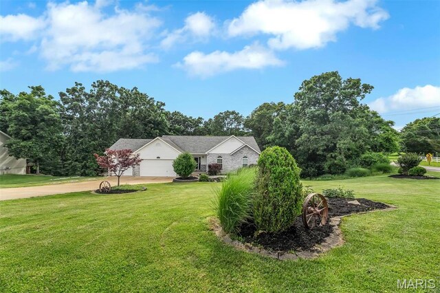 3001 Peach Blossom Ct, High Ridge, MO 63049 - view of front of house featuring a front lawn, driveway, and a garage