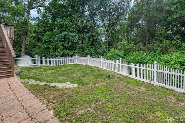 3001 Peach Blossom Ct, High Ridge, MO 63049 - fenced backyard featuring stairs
