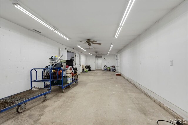 2280 Ebert Ln, Wentzville, MO 63385 - garage featuring ceiling fan
