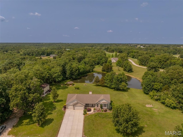 11400 Macs Cove Dr, Wright City, MO 63390 - aerial view of property and surrounding area with a forest and a nearby body of water