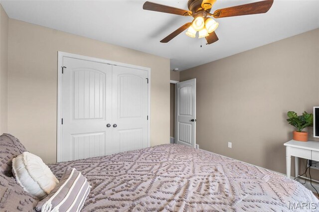 192 Fraser Rdg, Jackson, MO 63755 - bedroom with a closet and a ceiling fan
