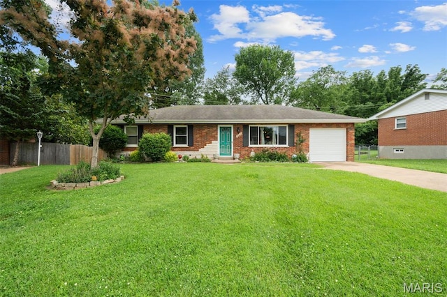 2604 Jonathan Dr, Mehlville, MO 63125 - ranch-style house with driveway, an attached garage, and brick siding
