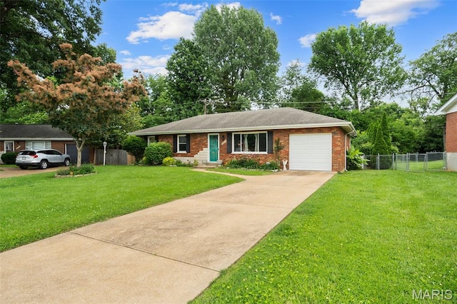 2604 Jonathan Dr, Mehlville, MO 63125 - single story home with concrete driveway, a garage, and brick siding