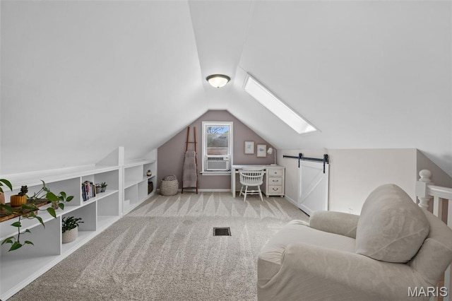 6314 Chippewa St, Saint Louis, MO 63109 - bonus room with a skylight, carpet floors, lofted ceiling, cooling unit, and built in features