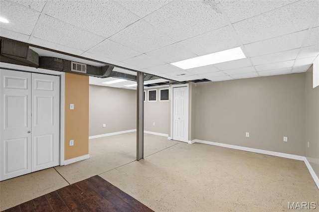 6314 Chippewa St, Saint Louis, MO 63109 - finished basement featuring baseboards and a drop ceiling