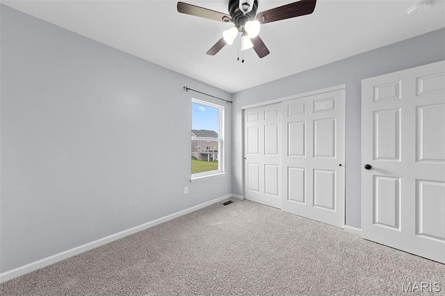 3169 Willow Point Dr, Imperial, MO 63052 - unfurnished bedroom featuring carpet floors, a closet, and a ceiling fan