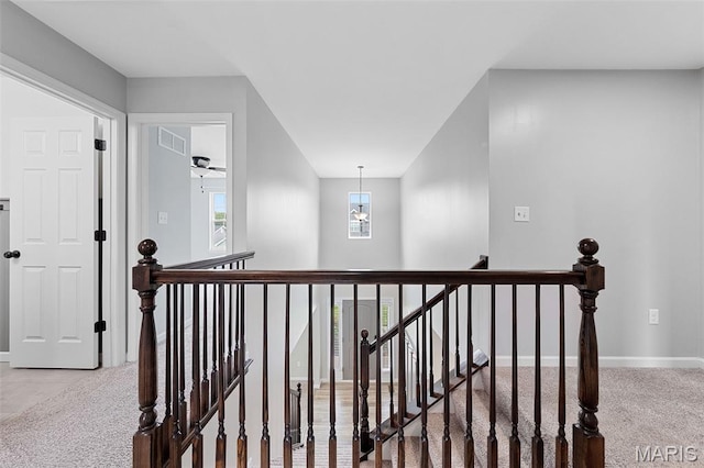 3169 Willow Point Dr, Imperial, MO 63052 - staircase featuring baseboards and carpet floors