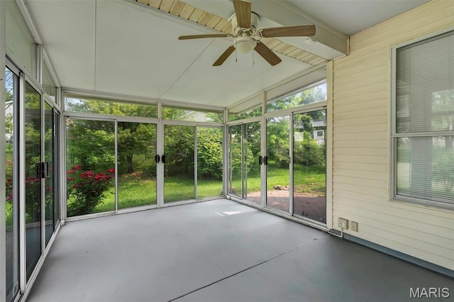 1045 Sprinters Row Dr, Florissant, MO 63034 - unfurnished sunroom with a ceiling fan and french doors