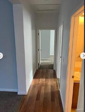 876 Mildred Ave, Cahokia, IL 62206 - hallway with wood finished floors and baseboards