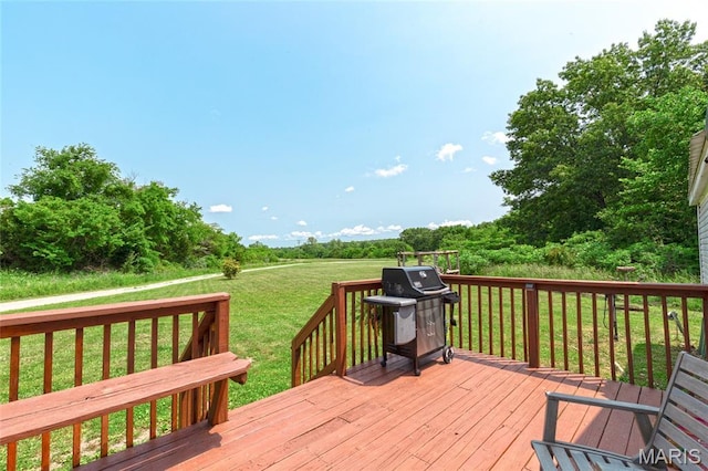 28079 Sapphire, Richland, MO 65556 - wooden deck featuring grilling area and a lawn