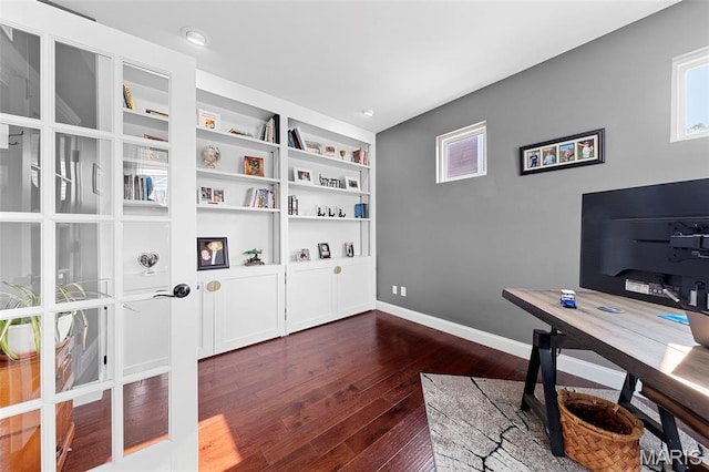 3204 Hadrian St, Saint Charles, MO 63301 - office space featuring dark wood-type flooring, healthy amount of natural light, and baseboards