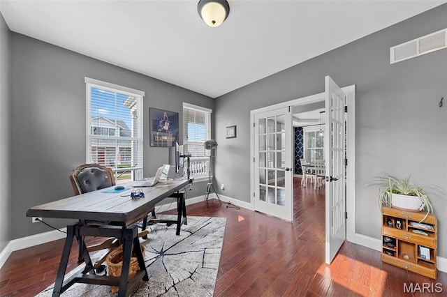 3204 Hadrian St, Saint Charles, MO 63301 - office space featuring french doors, baseboards, and wood finished floors