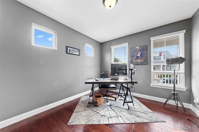 3204 Hadrian St, Saint Charles, MO 63301 - office featuring baseboards and hardwood / wood-style floors