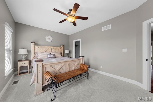 3204 Hadrian St, Saint Charles, MO 63301 - bedroom featuring light colored carpet, baseboards, and ceiling fan