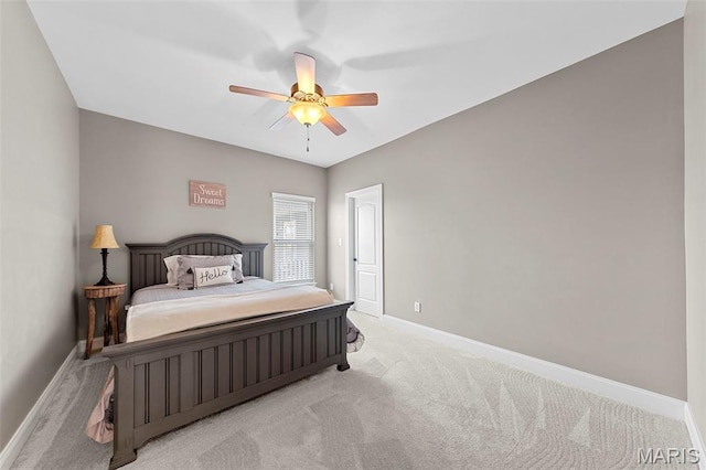 3204 Hadrian St, Saint Charles, MO 63301 - bedroom with light colored carpet, baseboards, and a ceiling fan