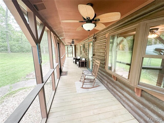 1 Timber Ln, Salem, MO 65560 - wooden terrace with a ceiling fan