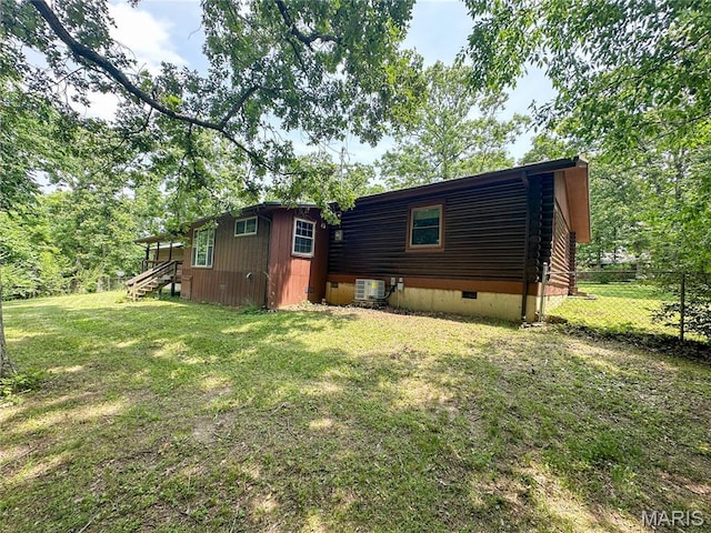 1 Timber Ln, Salem, MO 65560 - back of house featuring central air condition unit and crawl space