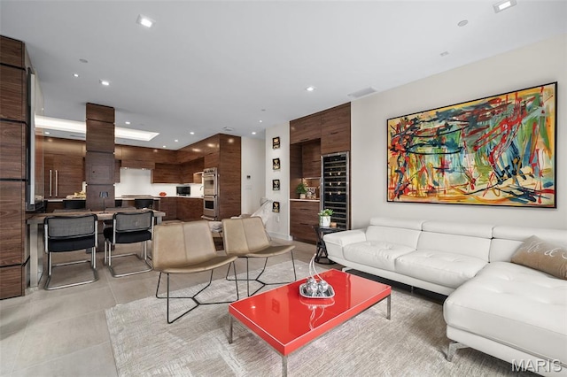 150 Carondelet Plz Unit 702, Clayton, MO 63105 - living area featuring beverage cooler and recessed lighting