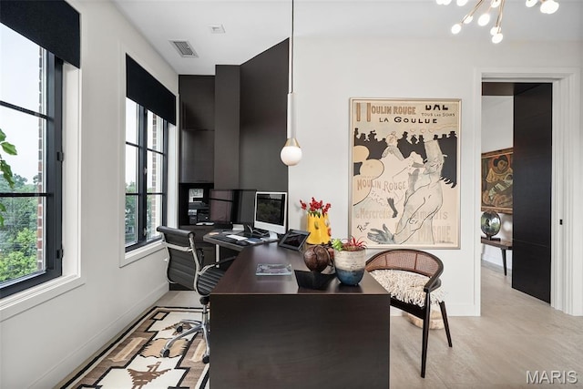 150 Carondelet Plz Unit 702, Clayton, MO 63105 - office featuring a chandelier and baseboards