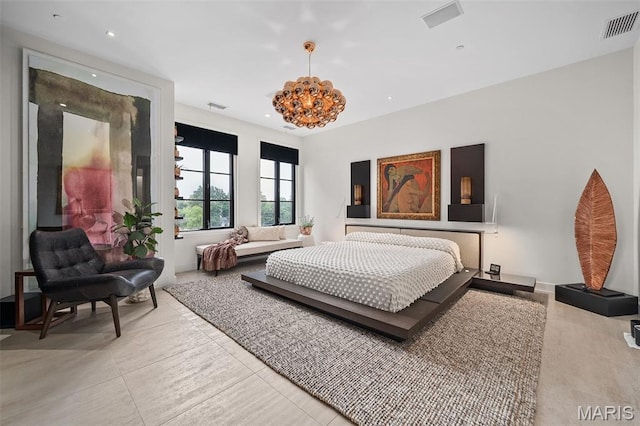 150 Carondelet Plz Unit 702, Clayton, MO 63105 - bedroom with recessed lighting and a chandelier