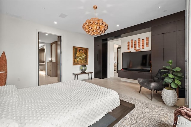 150 Carondelet Plz Unit 702, Clayton, MO 63105 - bedroom featuring light wood-type flooring and recessed lighting