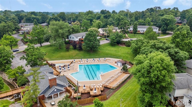 9177 Robin Ct, Brentwood, MO 63144 - aerial view of a pool