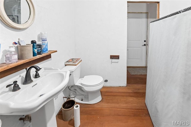 5423 Saxtown Rd, Millstadt, IL 62260 - bathroom with wood finished floors, a sink, and toilet