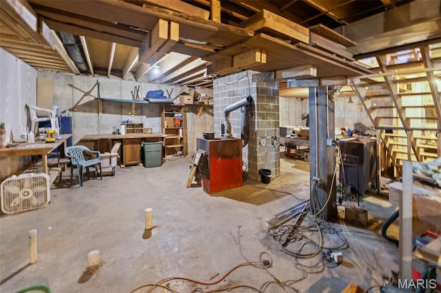 5423 Saxtown Rd, Millstadt, IL 62260 - unfinished basement with a workshop area