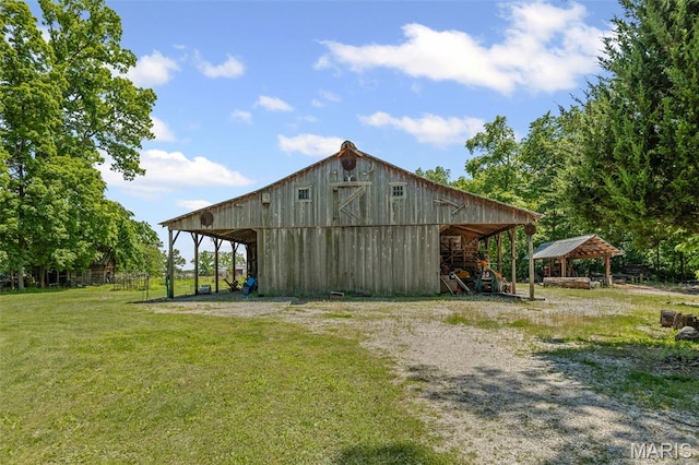 5423 Saxtown Rd, Millstadt, IL 62260 - view of barn featuring a yard, a gazebo, and driveway
