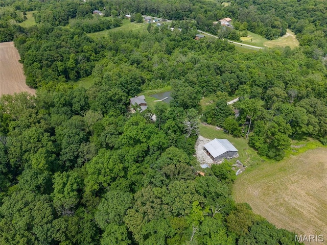 5423 Saxtown Rd, Millstadt, IL 62260 - aerial overview of property's location featuring a heavily wooded area